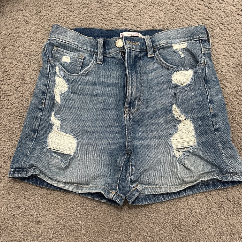 SO Blue Distressed Jean Shorts